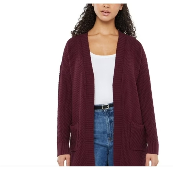 GAP Sweaters - GAP Women's Deep Red Open-Front Cardigan